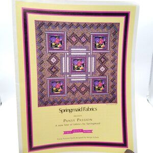 Vintage Quilt Patterns, Springmaid Fabrics Pansy Passion